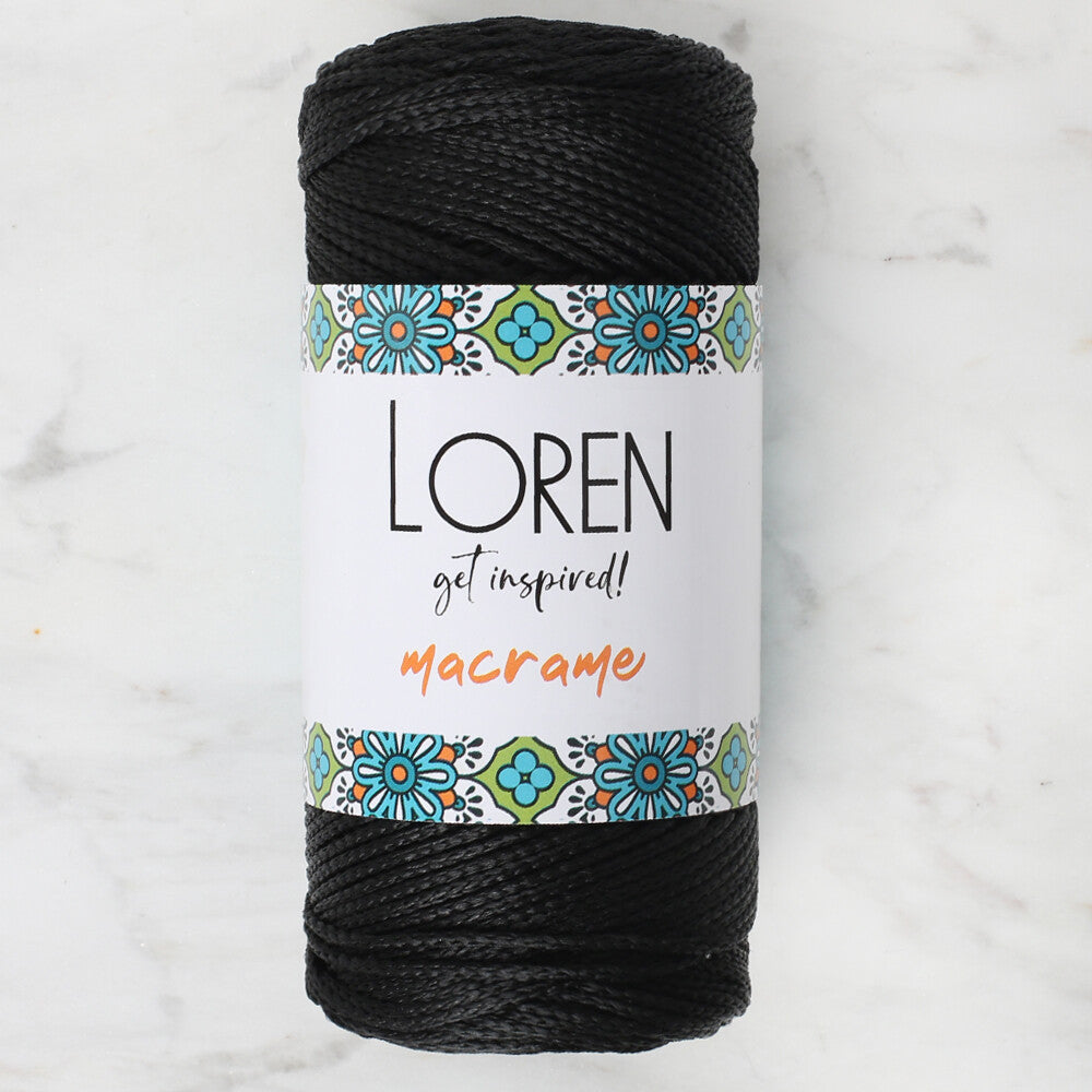 Loren Macrame Siyah El Örgü İpi - RM 001